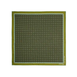 E.Marinella Pochette Da Taschino|POCHETTE DA TASCHINO IN SETA STAMPATA A MANO VERDE OLIVA Fantasia archivio 1971