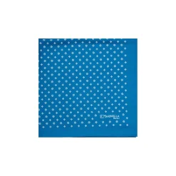 E.Marinella Pochette Da Taschino|POCHETTE DA TASCHINO IN SETA STAMPATA A MANO BLU MEDIO Microfantasia fiore