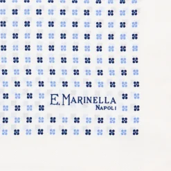 E.Marinella Pochette Da Taschino|POCHETTE DA TASCHINO IN SETA STAMPATA A MANO BIANCA Microfantasia fiore