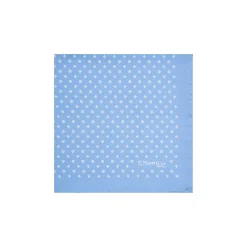 E.Marinella Pochette Da Taschino|POCHETTE DA TASCHINO IN SETA STAMPATA A MANO AZZURRA Microfantasia fiore