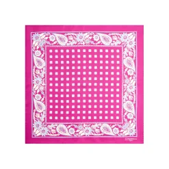 E.Marinella Pochette Da Taschino|POCHETTE DA TASCHINO IN SETA STAMPATA A MANO FUCSIA Microfantasia fiore
