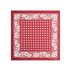E.Marinella Pochette Da Taschino|POCHETTE DA TASCHINO IN SETA STAMPATA A MANO BORDEAUX Macrofantasia fiore
