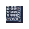 E.Marinella Pochette Da Taschino|POCHETTE DA TASCHINO IN SETA STAMPATA A MANO BLU SCURO Microfantasia fiore