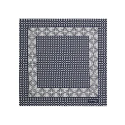 E.Marinella Pochette Da Taschino|POCHETTE DA TASCHINO IN SETA STAMPATA A MANO BLU SCURO Microfantasia fiore