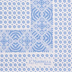 E.Marinella Pochette Da Taschino|POCHETTE DA TASCHINO IN SETA STAMPATA A MANO BIANCA Microfantasia fiore