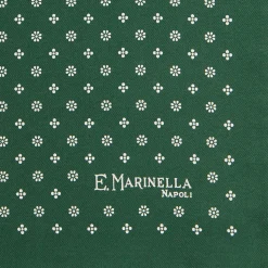 E.Marinella Pochette Da Taschino|POCHETTE DA TASCHINO IN SETA STAMPATA A MANO VERDE SCURO Macrofantasia fiore