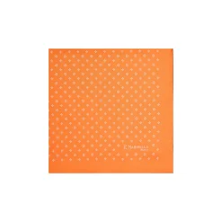 E.Marinella Pochette Da Taschino|POCHETTE DA TASCHINO IN SETA STAMPATA A MANO ARANCIONE Microfantasia fiore