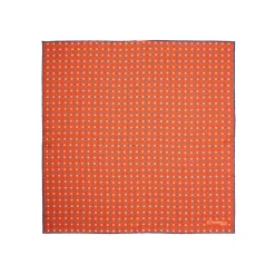 E.Marinella Pochette Da Taschino|POCHETTE DA TASCHINO IN SETA STAMPATA A MANO ARANCIONE Microfantasia fiore