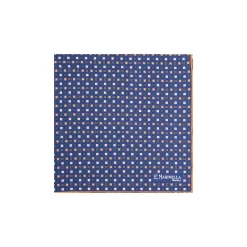 E.Marinella Pochette Da Taschino|POCHETTE DA TASCHINO IN SETA STAMPATA A MANO BLU Microfantasia fiore