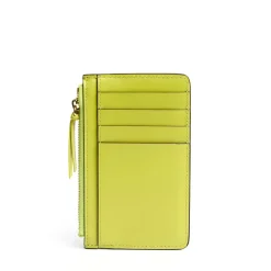 E.Marinella Porta Carte Di Credito|PORTA CARTE DI CREDITO GIALLO In pelle con zip