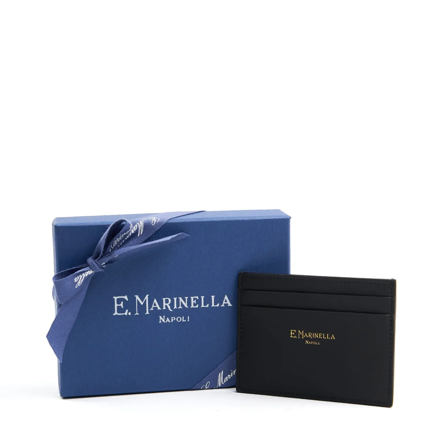 E.Marinella Porta Carte Di Credito|PORTACARTE DI CREDITO PICCOLO NERO In pelle liscia