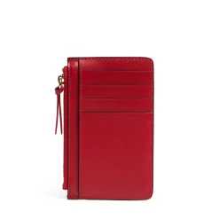 E.Marinella Porta Carte Di Credito|PORTA CARTE DI CREDITO ROSSO In pelle con zip