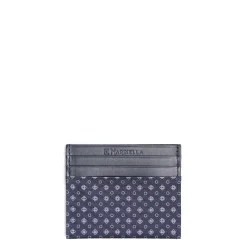 E.Marinella Porta Carte Di Credito|PORTACARTE DI CREDITO SETA E PELLE BLU SCURO 5 scomparti