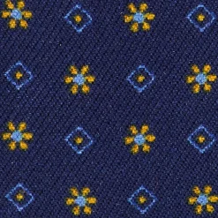 E.Marinella Porta Carte Di Credito|PORTACARTE DI CREDITO SETA E PELLE BLU SCURO 5 scomparti