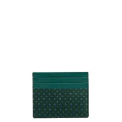 E.Marinella Porta Carte Di Credito|PORTACARTE DI CREDITO SETA E PELLE VERDE SCURO 5 scomparti