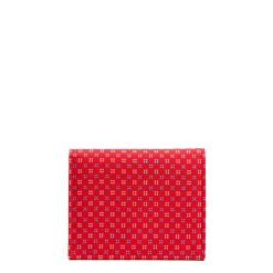 E.Marinella Porta Carte Di Credito|PORTACARTE PIEGHEVOLE IN SETA PELLE ROSSO 10 scomparti