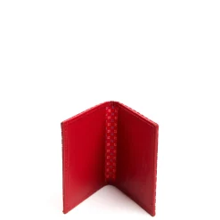 E.Marinella Porta Carte Di Credito|PORTACARTE PIEGHEVOLE IN SETA PELLE ROSSO 10 scomparti