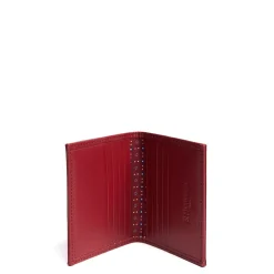 E.Marinella Porta Carte Di Credito|PORTACARTE PIEGHEVOLE IN SETE E PELLE BORDEAUX 10 scomparti