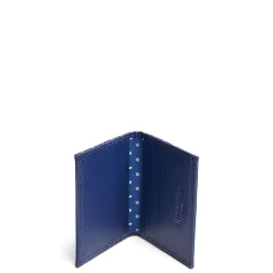 E.Marinella Porta Carte Di Credito|PORTACARTE PIEGHEVOLE IN SETE E PELLE BLU 10 scomparti