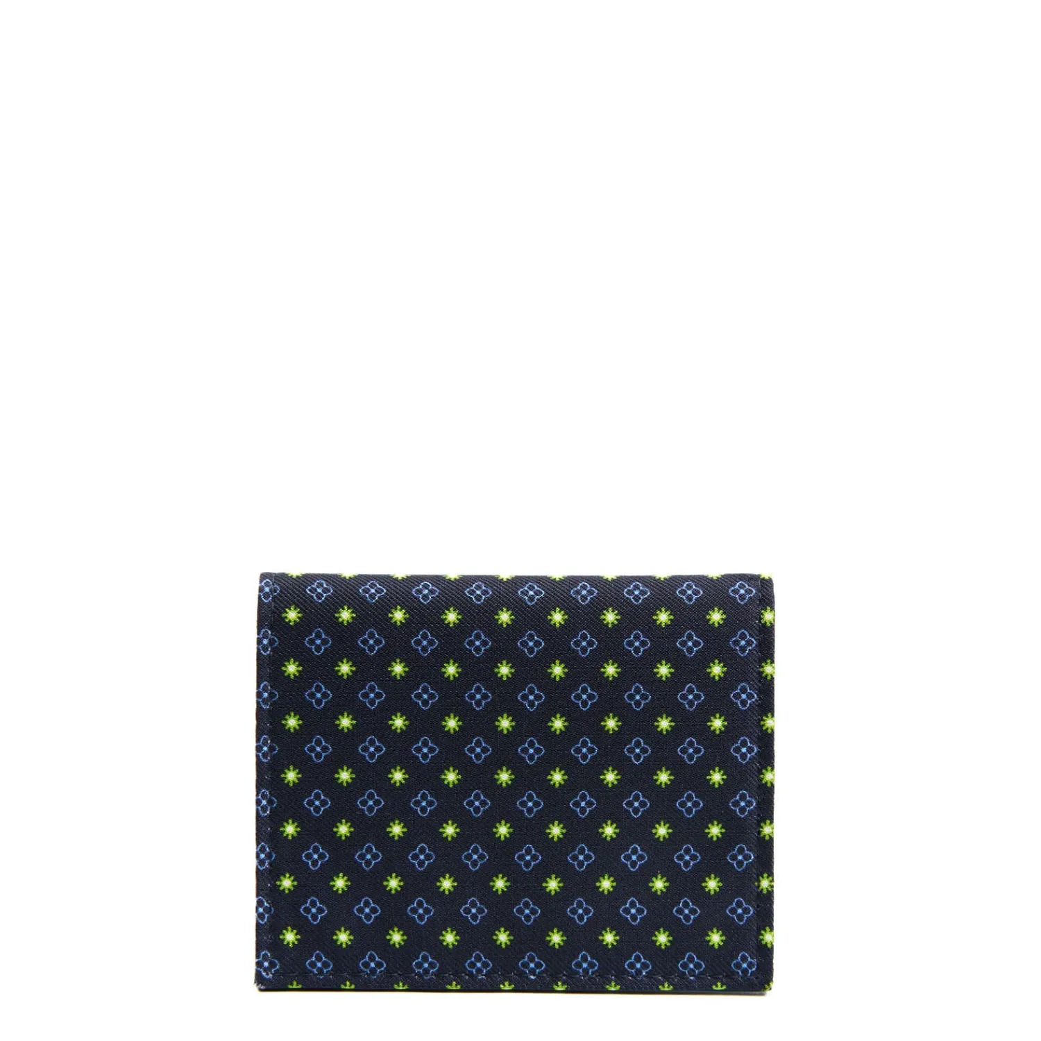 E.Marinella Porta Carte Di Credito|PORTACARTE PIEGHEVOLE IN SETA PELLE BLU SCURO 10 scomparti