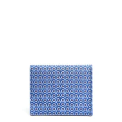 E.Marinella Porta Carte Di Credito|PORTACARTE PIEGHEVOLE IN SETA PELLE BLUETTE 10 scomparti