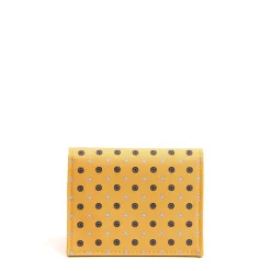 E.Marinella Porta Carte Di Credito|PORTACARTE PIEGHEVOLE IN SETA PELLE GIALLO 10 scomparti