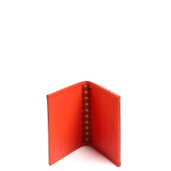 E.Marinella Porta Carte Di Credito|PORTACARTE PIEGHEVOLE IN SETA PELLE ARANCIONE 10 scomparti
