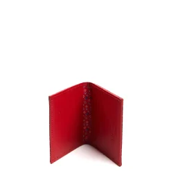 E.Marinella Porta Carte Di Credito|PORTACARTE PIEGHEVOLE IN SETA PELLE ROSSO 10 scomparti
