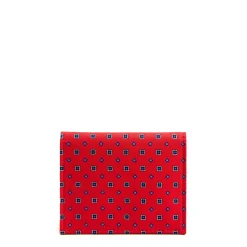 E.Marinella Porta Carte Di Credito|PORTACARTE PIEGHEVOLE IN SETA PELLE ROSSO 10 scomparti