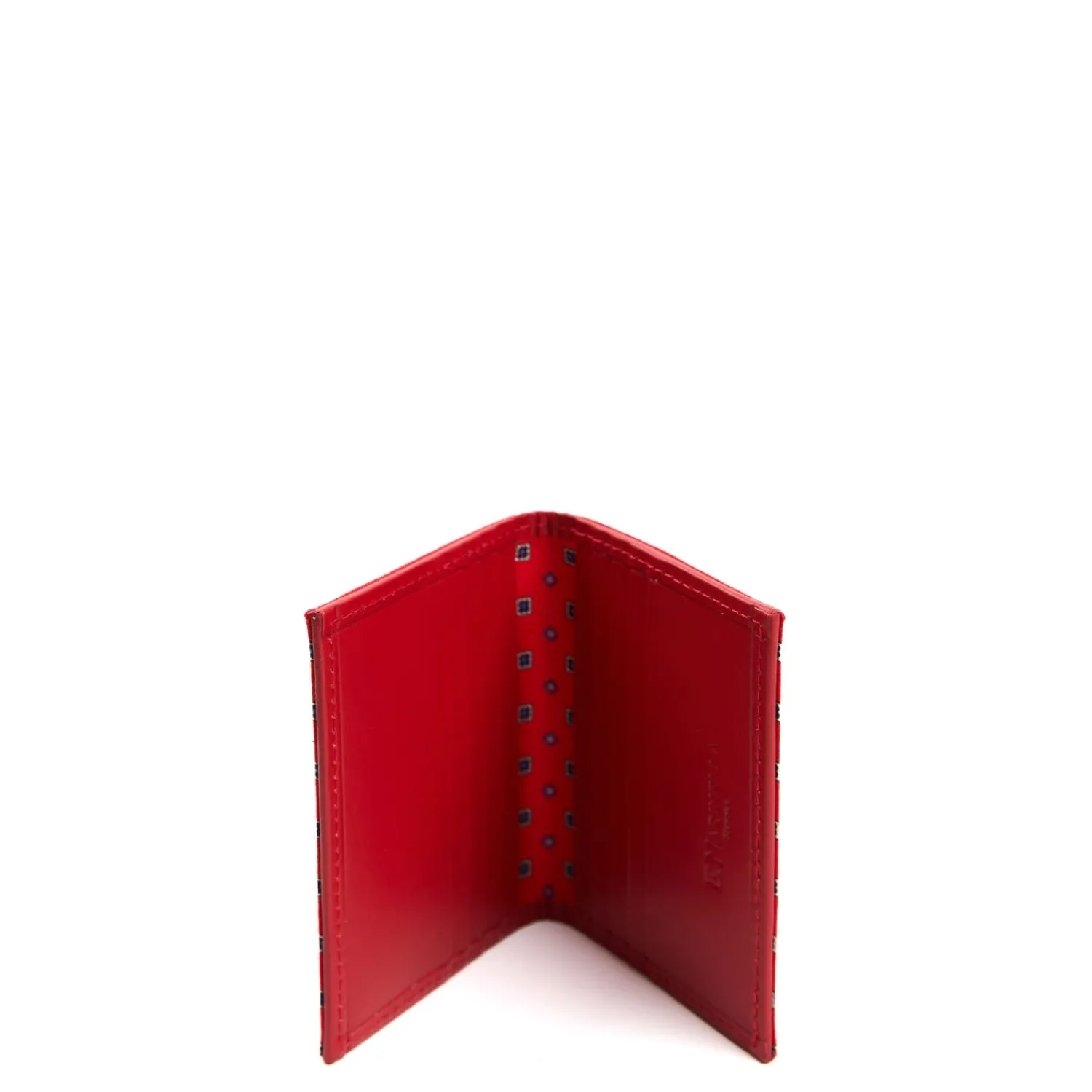 E.Marinella Porta Carte Di Credito|PORTACARTE PIEGHEVOLE IN SETA PELLE ROSSO 10 scomparti
