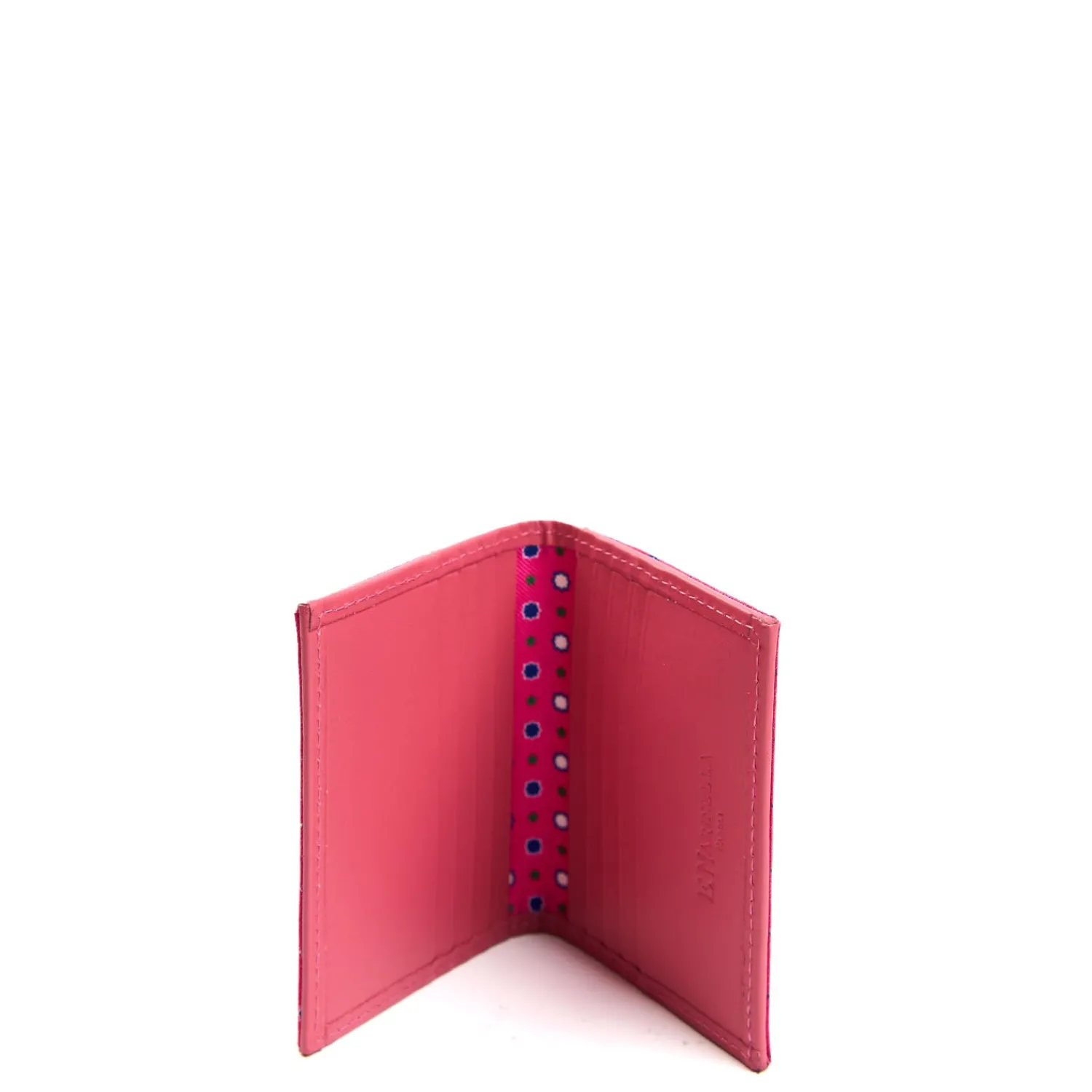 E.Marinella Porta Carte Di Credito|PORTACARTE PIEGHEVOLE IN SETA PELLE FUCSIA 10 scomparti