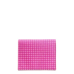 E.Marinella Porta Carte Di Credito|PORTACARTE PIEGHEVOLE IN SETA PELLE FUCSIA 10 scomparti