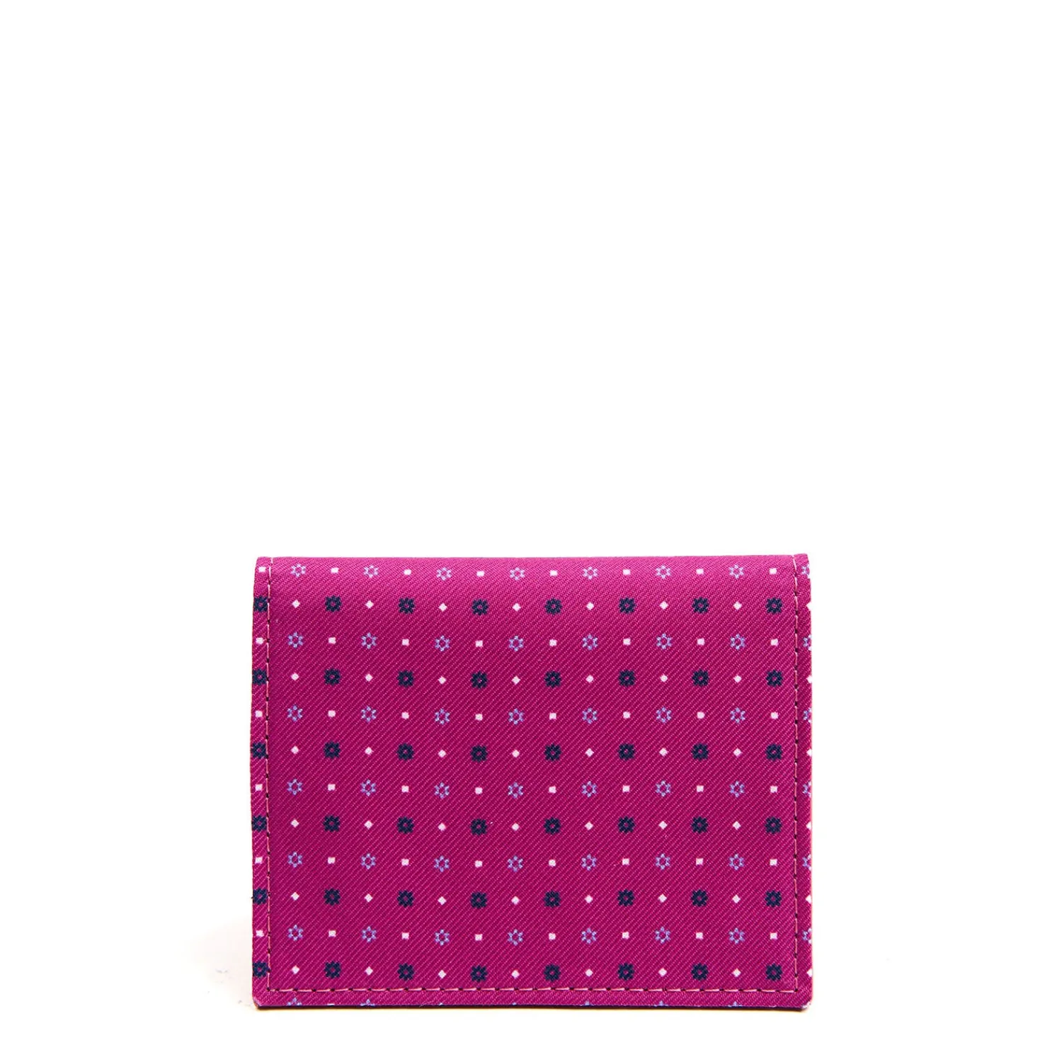 E.Marinella Porta Carte Di Credito|PORTACARTE PIEGHEVOLE IN SETA PELLE FUCSIA 10 scomparti