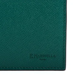 E.Marinella Portafogli|PORTAFOGLIO ORIZZONTALE VERDE SCURO In pelle martellata