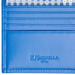 E.Marinella Portafogli|PORTAFOGLIO PICCOLO AZZURRO In seta e pelle
