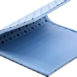 E.Marinella Portafogli|PORTAFOGLIO PICCOLO AZZURRO In seta e pelle