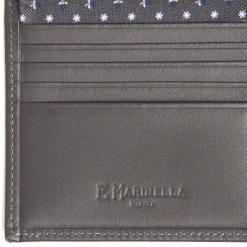 E.Marinella Portafogli|PORTAFOGLIO PICCOLO GRIGIO SCURO In seta e pelle