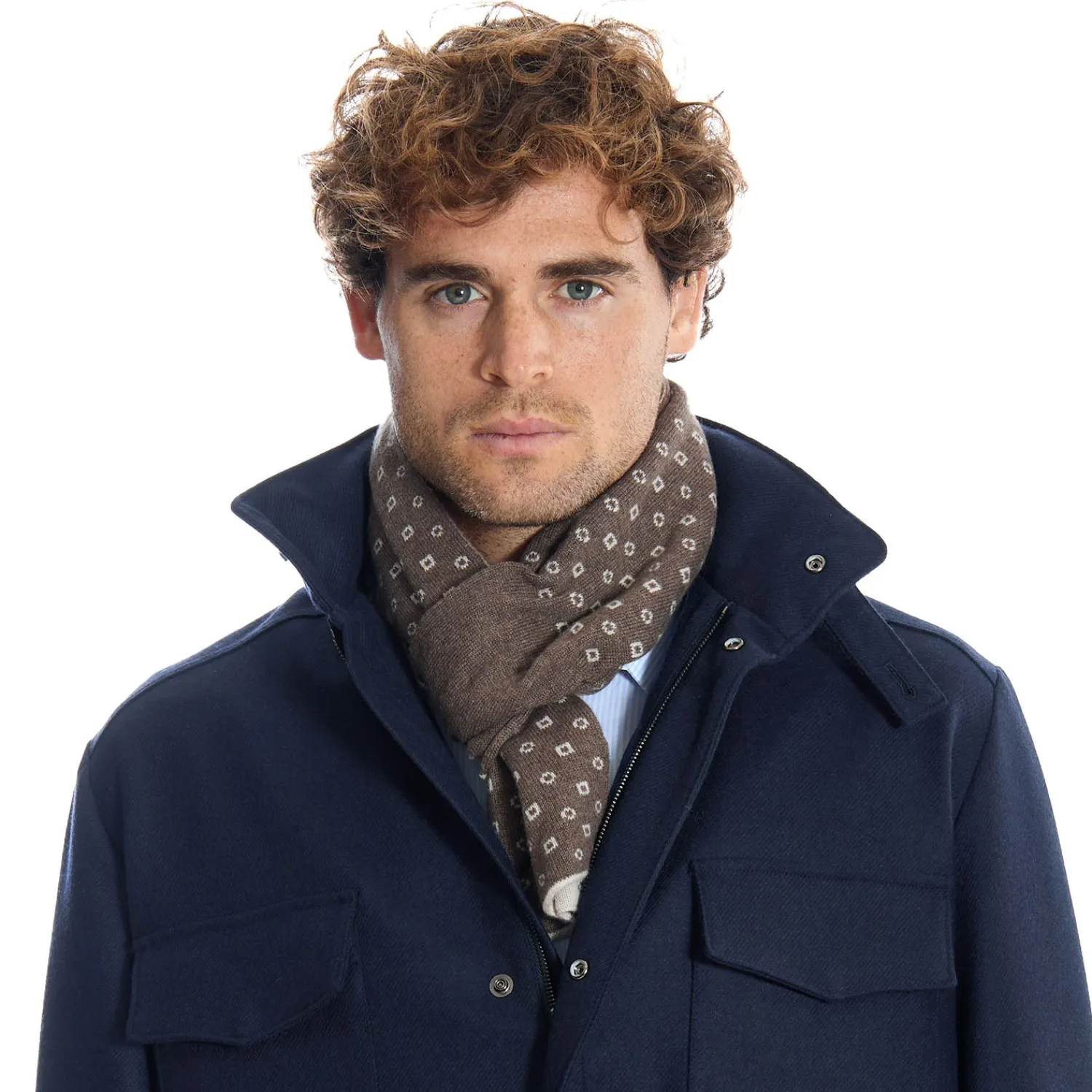 E.Marinella Scaldacollo|SCALDACOLLO BEIGE MICROFANTASIA In cashmere