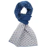 E.Marinella Scaldacollo|SCALDACOLLO BLU E GRIGIO MICROFANTASIA In cashmere