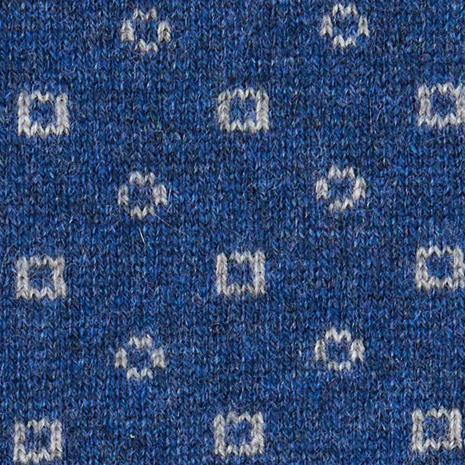 E.Marinella Scaldacollo|SCALDACOLLO BLU E GRIGIO MICROFANTASIA In cashmere