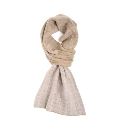 E.Marinella Scaldacollo|Scaldacollo|SCALDACOLLO MARRONE CHIARO E BEIGE MICROFANTASIA In cashmere