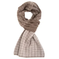 E.Marinella Scaldacollo|SCALDACOLLO MARRONE SCURO E BEIGE MICROFANTASIA In cashmere