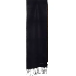 E.Marinella Sciarpe Invernali|Sciarpe Invernali|SCIARPA BICOLOR BLU E MARRONE SCURO IN SETA E CASHMERE Tinta unita