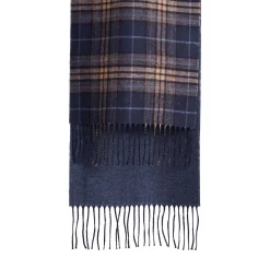 E.Marinella Sciarpe Invernali|Sciarpe Invernali|SCIARPA BICOLOR BLU IN SETA E CASHMERE Check