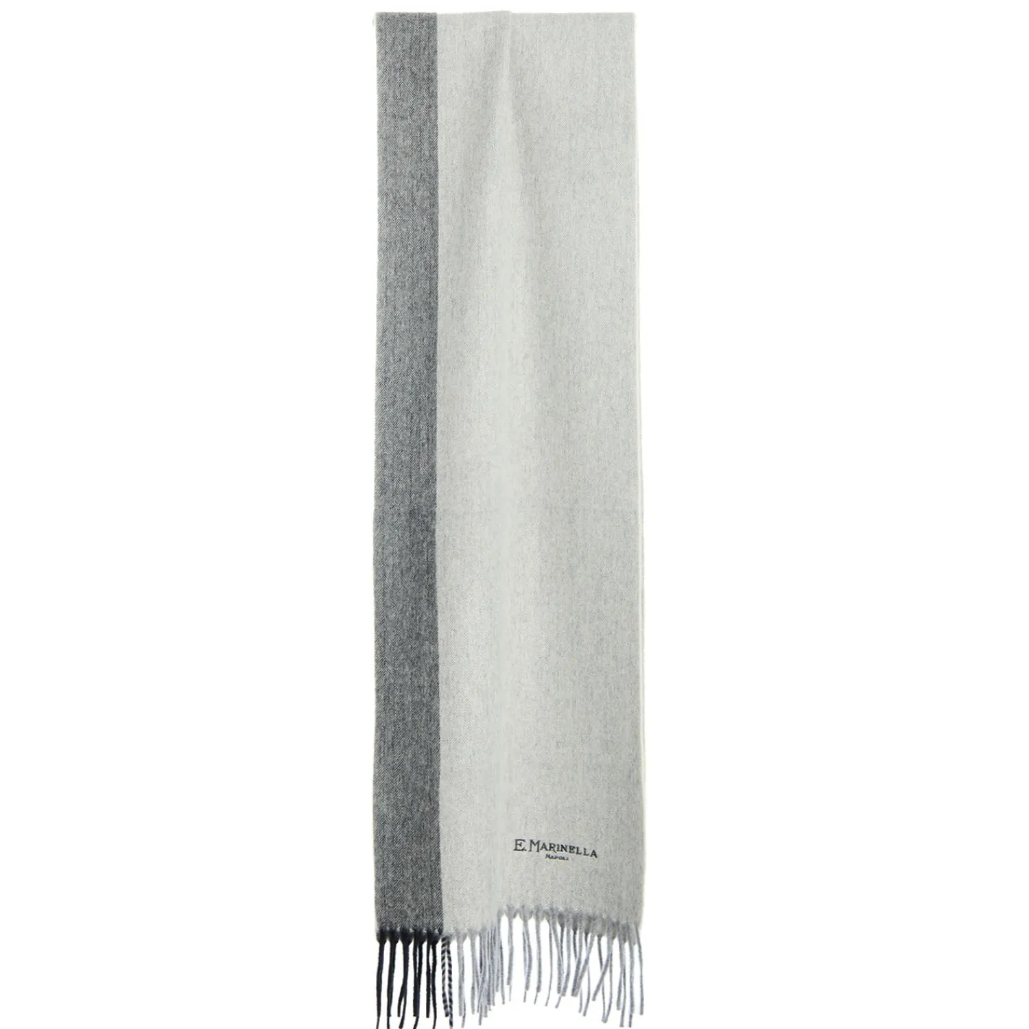 E.Marinella Sciarpe Invernali|Sciarpe Invernali|SCIARPA BICOLOR GRIGIO CHIARO IN LANA E CASHMERE Tinta unita