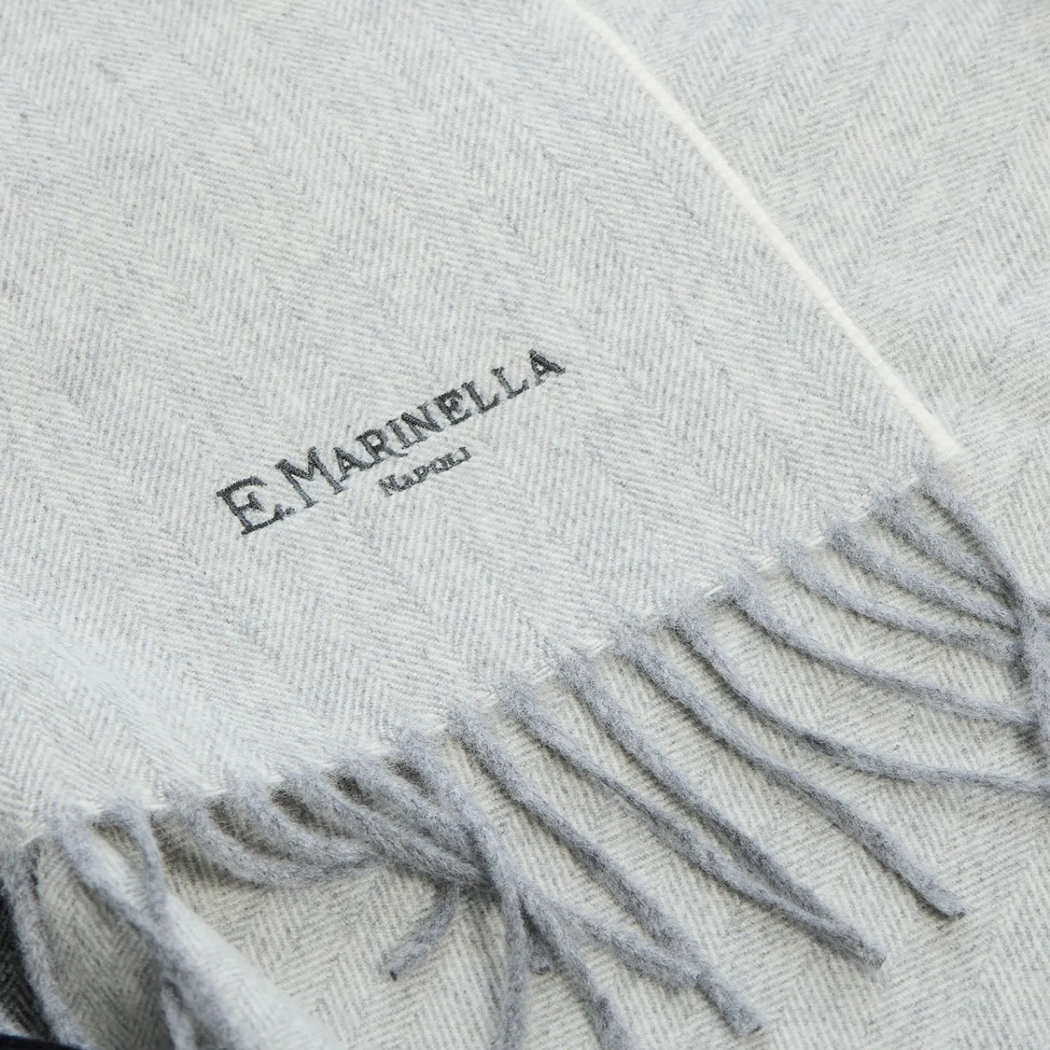 E.Marinella Sciarpe Invernali|Sciarpe Invernali|SCIARPA BICOLOR GRIGIO CHIARO IN LANA E CASHMERE Tinta unita