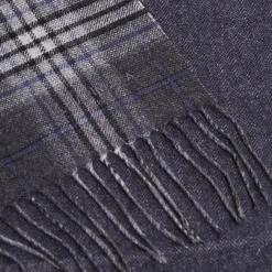 E.Marinella Sciarpe Invernali|Sciarpe Invernali|SCIARPA BICOLOR GRIGIO SCURO IN SETA E CASHMERE Check