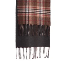 E.Marinella Sciarpe Invernali|Sciarpe Invernali|SCIARPA BICOLOR MARRONE IN SETA E CASHMERE Check