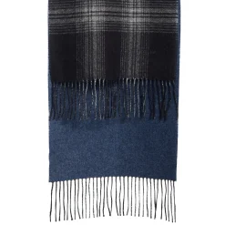 E.Marinella Sciarpe Invernali|Sciarpe Invernali|SCIARPA BICOLOR NERA IN SETA E CASHMERE Check