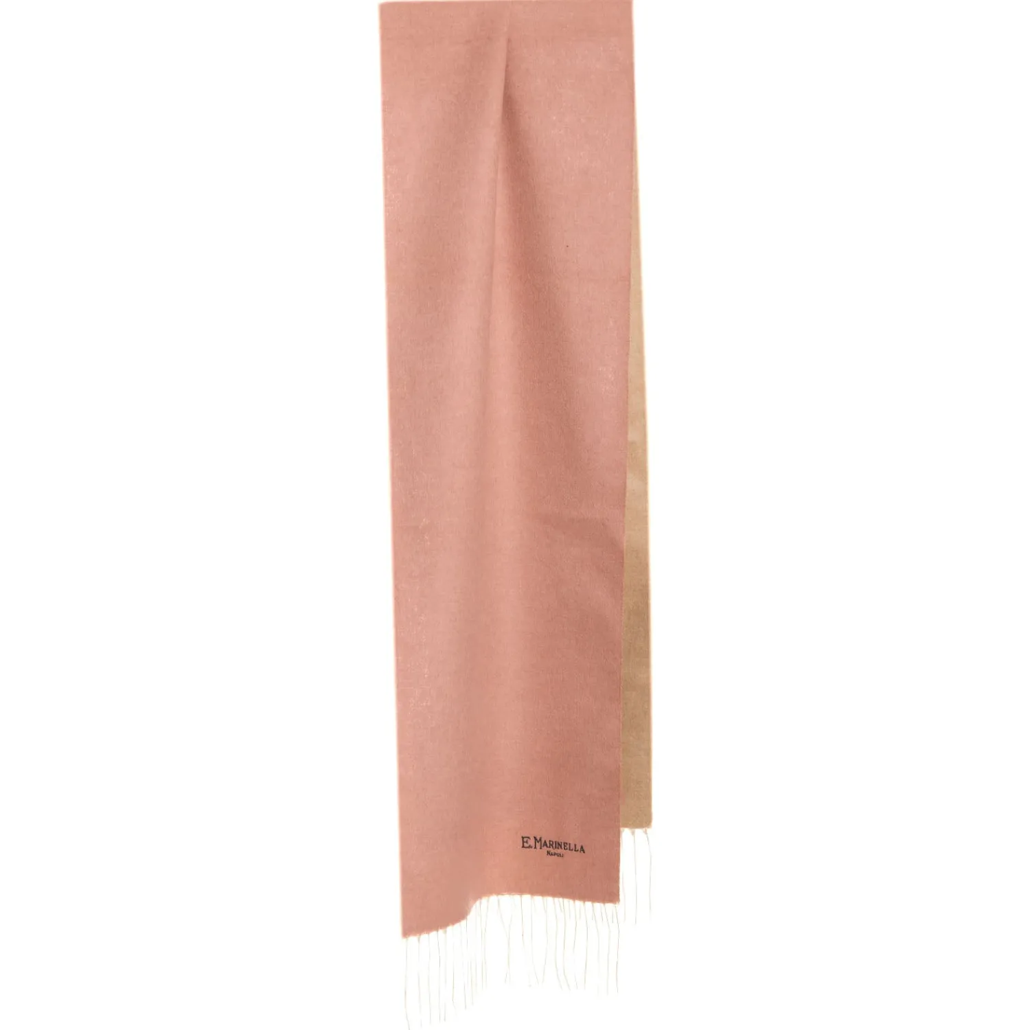 E.Marinella Sciarpe Invernali|SCIARPA BICOLOR ROSA E BEIGE IN SETA E CASHMERE Tinta unita
